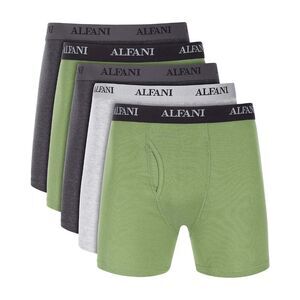 ALFATECH by ALFANI Men's 5-Pk. Moisture-Wicking Boxer Briefs - Green S